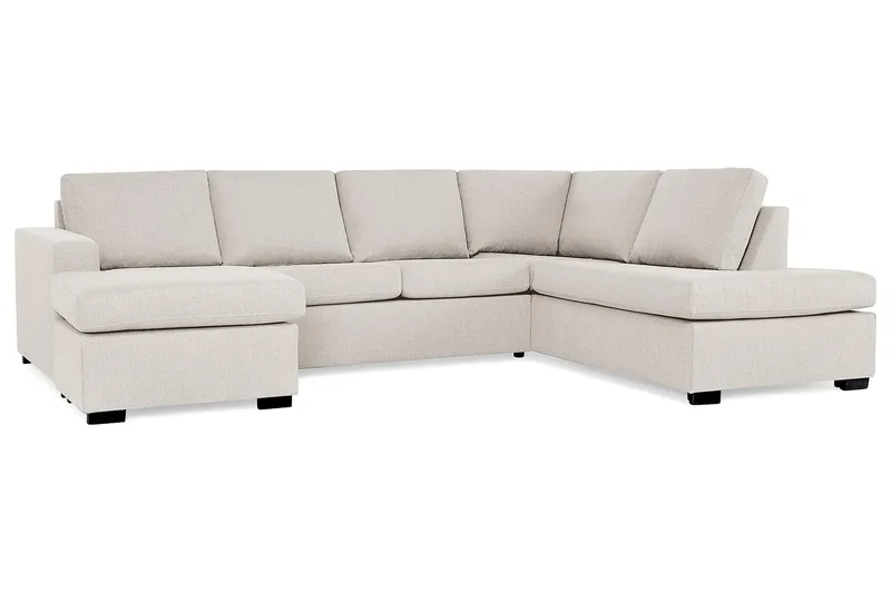 Crazy 4-sits Högervänd U-formad Large Soffa med Divan och Schäslong i Tyg - Beige - Möbler - Vardagsrum - Soffor - U-soffor