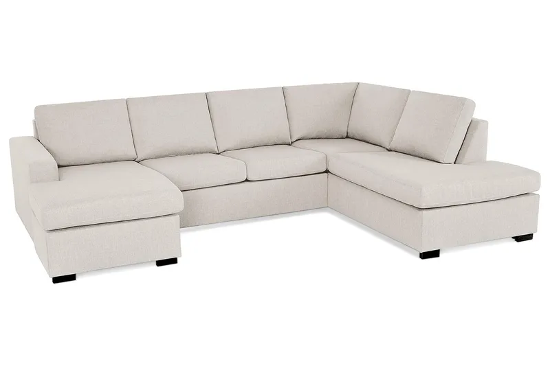 Crazy 4-sits Högervänd U-formad Large Soffa med Divan och Schäslong i Tyg - Beige - Möbler - Vardagsrum - Soffor - U-soffor