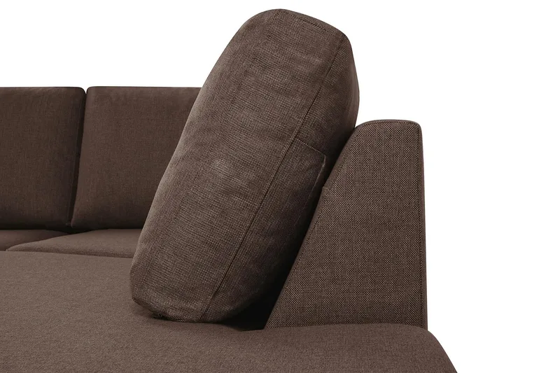 Crazy 4-sits Högervänd U-formad Large Soffa med Divan och Schäslong i Tyg - Brun - Möbler - Vardagsrum - Soffor - U-soffor