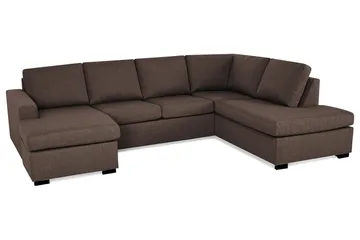 Crazy 4-sits Högervänd U-formad Large Soffa med Divan och Schäslong i Tyg - Brun - Möbler - Vardagsrum - Soffor - U-soffor