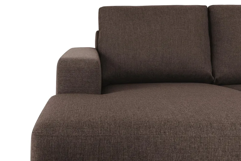Crazy 4-sits Högervänd U-formad Large Soffa med Divan och Schäslong i Tyg - Brun - Möbler - Vardagsrum - Soffor - U-soffor