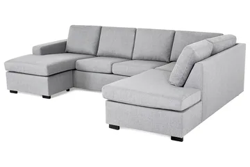 Crazy 4-sits Högervänd U-formad Large Soffa med Divan och Schäslong i Tyg - Grå - Möbler - Vardagsrum - Soffor - U-soffor