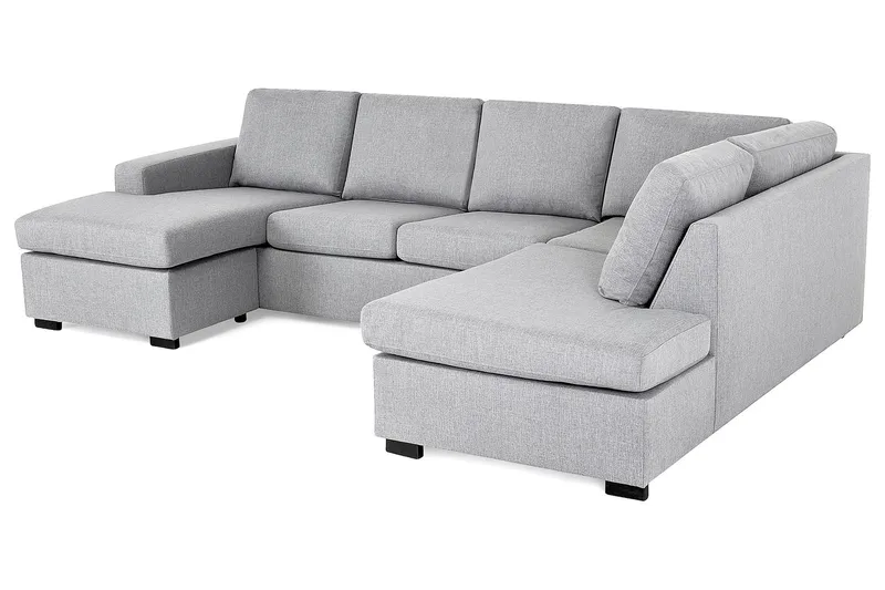 Crazy 4-sits Högervänd U-formad Large Soffa med Divan och Schäslong i Tyg - Grå - Möbler - Vardagsrum - Soffor - U-soffor