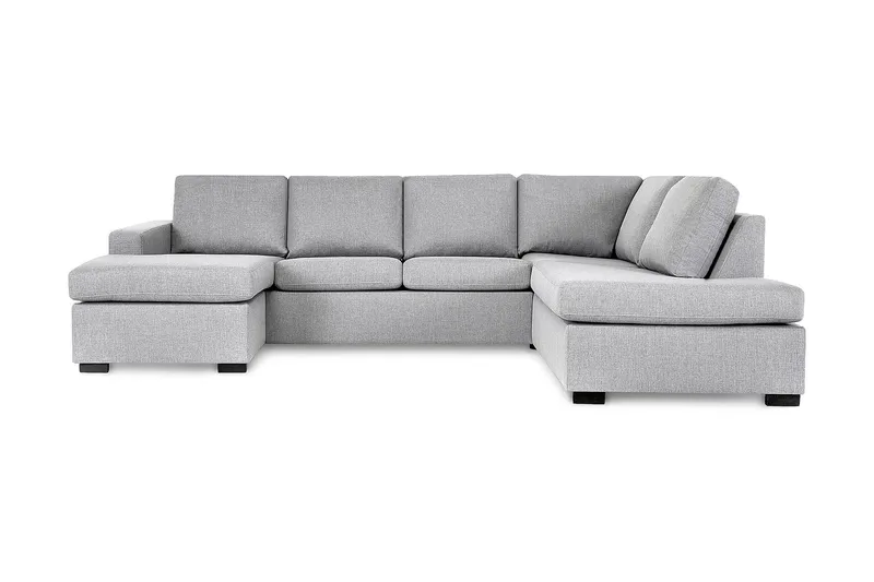 Crazy 4-sits Högervänd U-formad Large Soffa med Divan och Schäslong i Tyg, Grå