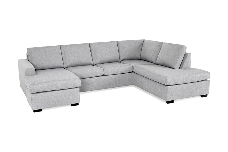 Crazy 4-sits Högervänd U-formad Large Soffa med Divan och Schäslong i Tyg - Grå - Möbler - Vardagsrum - Soffor - U-soffor
