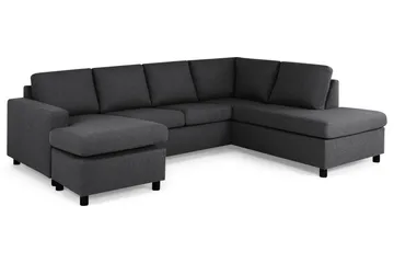 Crazy 4-sits Högervänd U-formad Large Soffa med Divan och Schäslong i Tyg - Mörkgrå - Möbler - Vardagsrum - Soffor - U-soffor