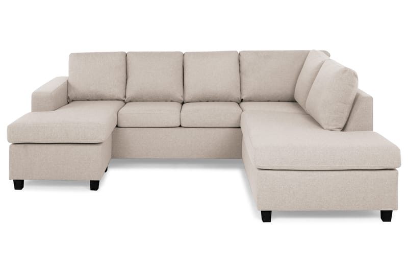 Crazy 4-sits Högervänd U-formad Small Soffa med Divan och Schäslong i Tyg - Beige - Möbler - Vardagsrum - Soffor - U-soffor