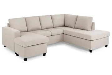 Crazy 4-sits Högervänd U-formad Small Soffa med Divan och Schäslong i Tyg - Beige - Möbler - Vardagsrum - Soffor - U-soffor