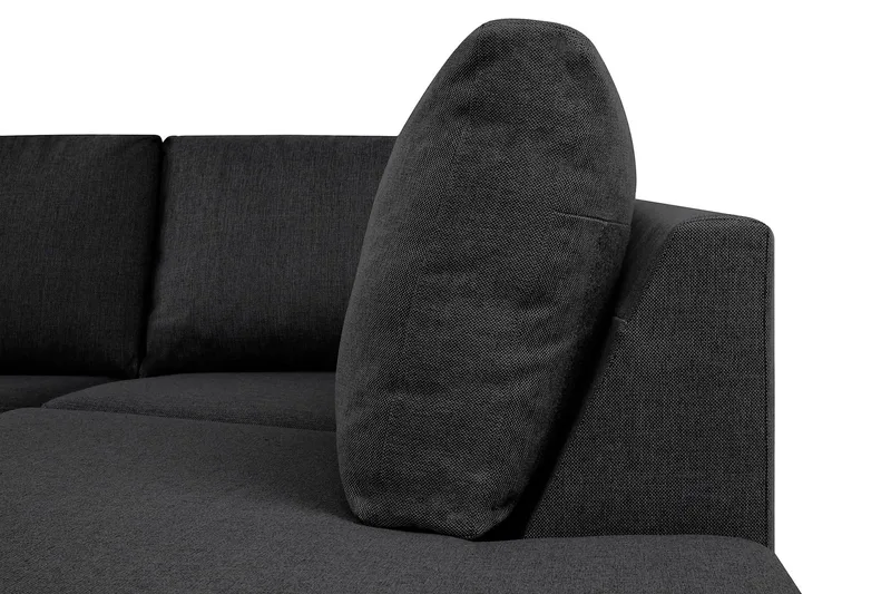 Crazy 4-sits Högervänd U-formad Small Soffa med Divan och Schäslong i Tyg - Mörkgrå - Möbler - Vardagsrum - Soffor - U-soffor