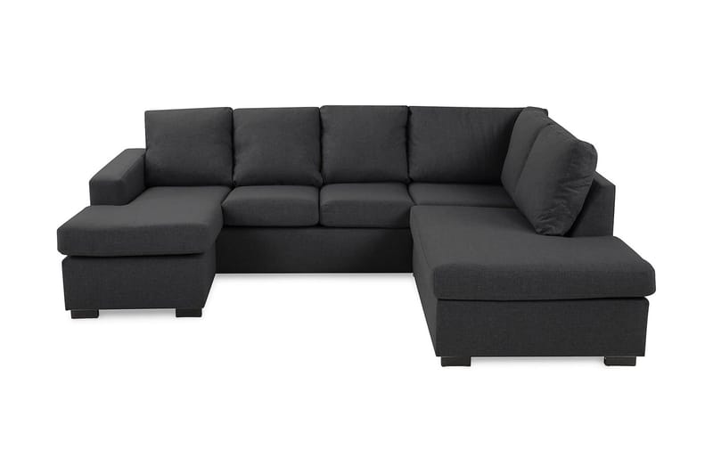 Crazy 4-sits Högervänd U-formad Small Soffa med Divan och Schäslong i Tyg, Mörkgrå