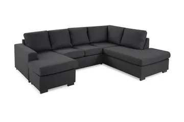 Crazy 4-sits Högervänd U-formad Small Soffa med Divan och Schäslong i Tyg - Mörkgrå - Möbler - Vardagsrum - Soffor - U-soffor