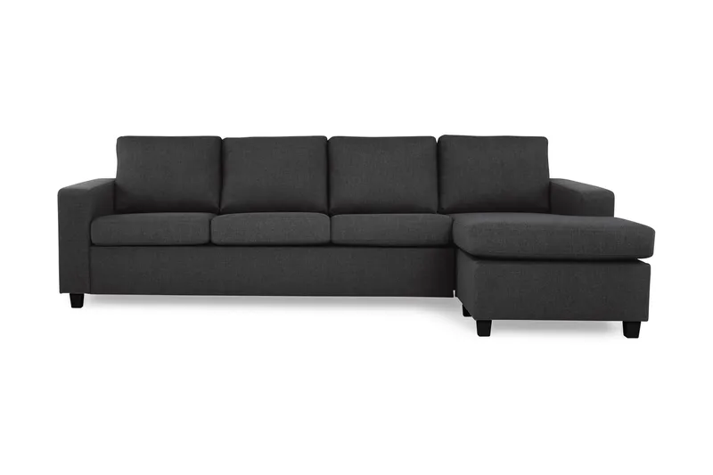 Crazy 4-sits Vändbar L-formad Divansoffa i Tyg, Antracit
