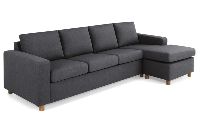 Crazy 4-sits Vändbar L-formad Divansoffa i Tyg - Mörkgrå - Möbler - Vardagsrum - Soffor - Divansoffa & schäslong