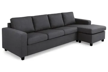 Crazy 4-sits Vändbar L-formad Divansoffa i Tyg - Mörkgrå - Möbler - Vardagsrum - Soffor - Divansoffa & schäslong