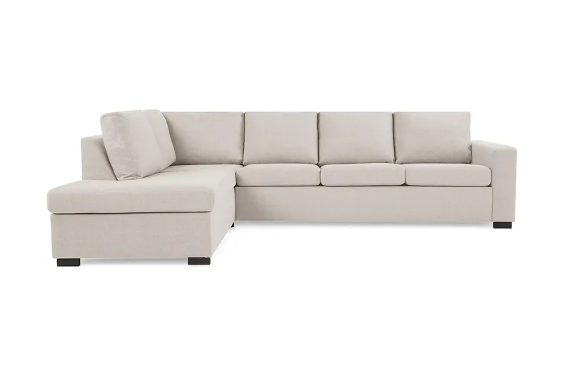 Crazy 4-sits Vänstervänd L-formad Schäslongsoffa i Tyg, Beige