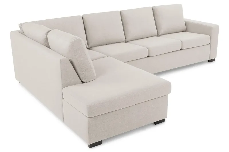 Crazy 4-sits Vänstervänd L-formad Schäslongsoffa i Tyg - Beige - Möbler - Vardagsrum - Soffor - Divansoffa & schäslong