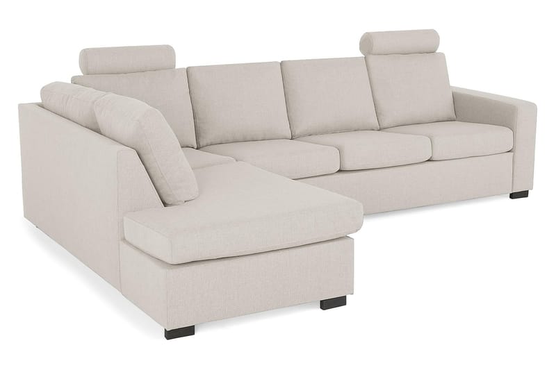 Crazy 4-sits Vänstervänd L-formad Schäslongsoffa i Tyg - Beige - Möbler - Vardagsrum - Soffor - Divansoffa & schäslong
