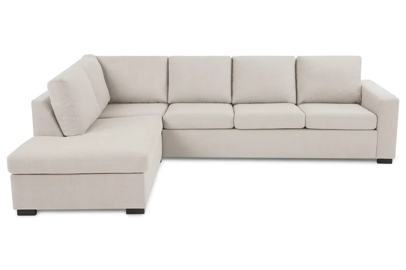 Crazy 4-sits Vänstervänd L-formad Schäslongsoffa i Tyg - Beige - Möbler - Vardagsrum - Soffor - Divansoffa & schäslong