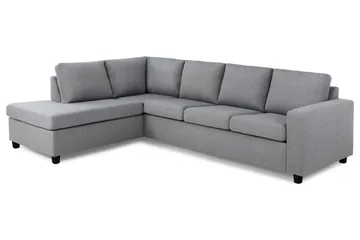 Crazy 4-sits Vänstervänd L-formad Schäslongsoffa i Tyg - Grå - Möbler - Vardagsrum - Soffor - Divansoffa & schäslong