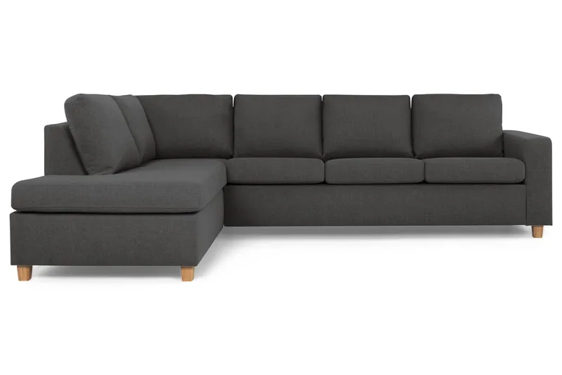 Crazy 4-sits Vänstervänd L-formad Schäslongsoffa i Tyg - Mörkgrå - Möbler - Vardagsrum - Soffor - Divansoffa & schäslong