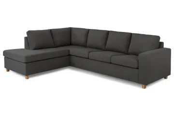Crazy 4-sits Vänstervänd L-formad Schäslongsoffa i Tyg - Mörkgrå - Möbler - Vardagsrum - Soffor - Divansoffa & schäslong