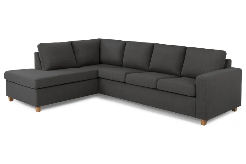 Crazy 4-sits Vänstervänd L-formad Schäslongsoffa i Tyg - Mörkgrå - Möbler - Vardagsrum - Soffor - Divansoffa & schäslong