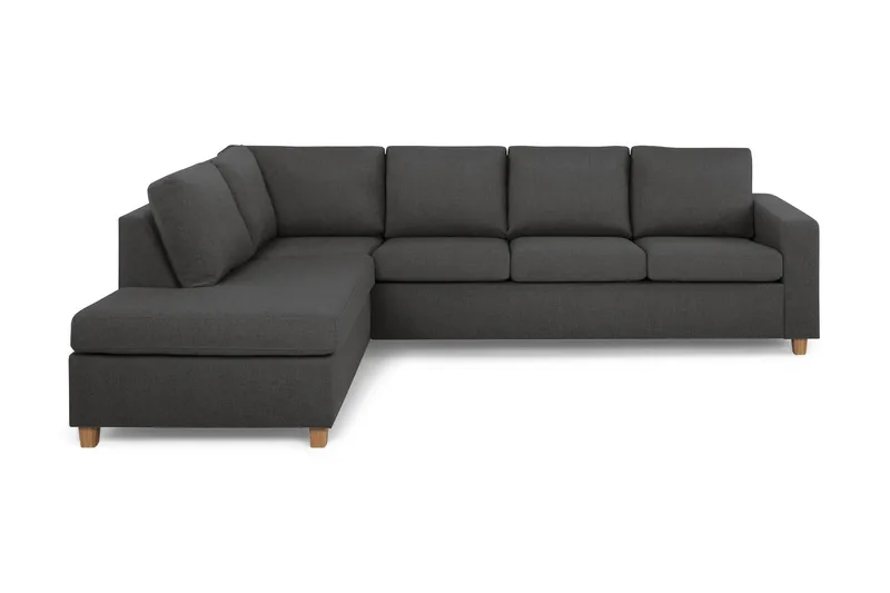 Crazy 4-sits Vänstervänd L-formad Schäslongsoffa i Tyg - Mörkgrå - Möbler - Vardagsrum - Soffor - Divansoffa & schäslong