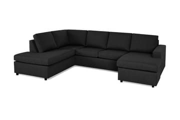 Crazy 4-sits Vänstervänd U-formad Large Soffa med Divan och Schäslong i Tyg - Antracit - Möbler - Vardagsrum - Soffor - U-soffor