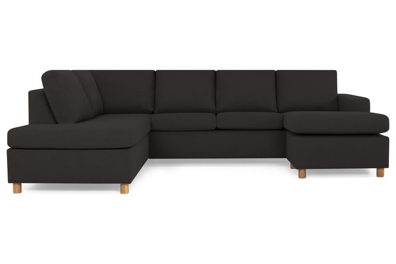 Crazy 4-sits Vänstervänd U-formad Large Soffa med Divan och Schäslong i Tyg - Antracit - Möbler - Vardagsrum - Soffor - U-soffor