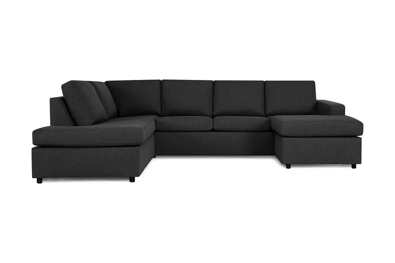 Crazy 4-sits Vänstervänd U-formad Large Soffa med Divan och Schäslong i Tyg, Antracit