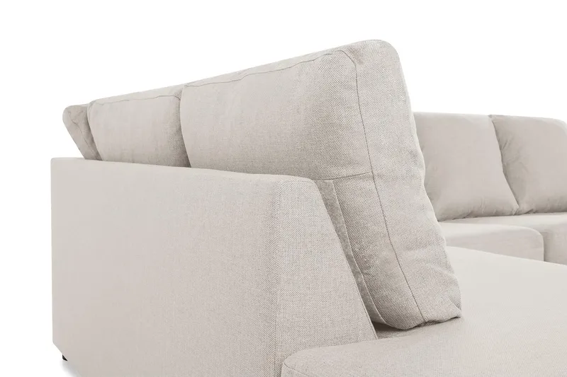 Crazy 4-sits Vänstervänd U-formad Large Soffa med Divan och Schäslong i Tyg - Beige - Möbler - Vardagsrum - Soffor - U-soffor