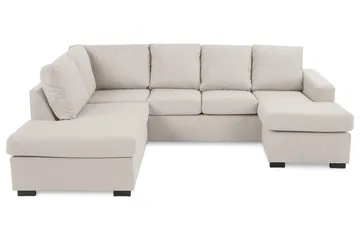 Crazy 4-sits Vänstervänd U-formad Large Soffa med Divan och Schäslong i Tyg - Beige - Möbler - Vardagsrum - Soffor - U-soffor