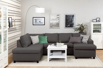 Crazy 4-sits Vänstervänd U-formad Large Soffa med Divan och Schäslong i Tyg - Mörkgrå - Möbler - Vardagsrum - Soffor - U-soffor
