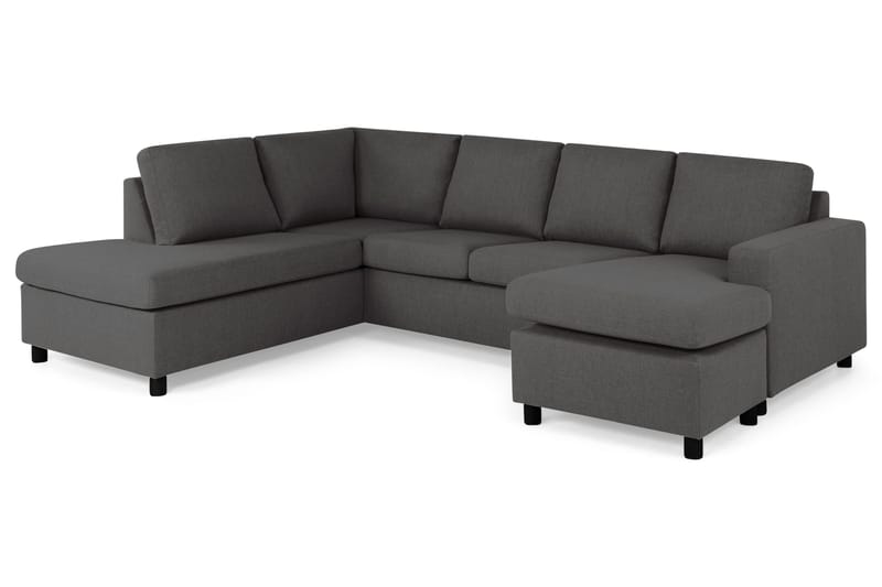 Crazy 4-sits Vänstervänd U-formad Large Soffa med Divan och Schäslong i Tyg - Mörkgrå - Möbler - Vardagsrum - Soffor - U-soffor