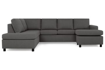 Crazy 4-sits Vänstervänd U-formad Large Soffa med Divan och Schäslong i Tyg - Mörkgrå - Möbler - Vardagsrum - Soffor - U-soffor