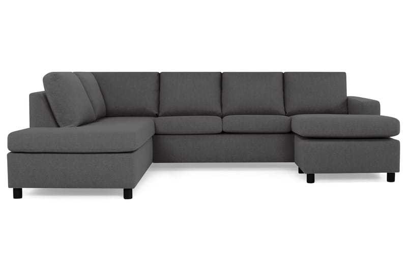 Crazy 4-sits Vänstervänd U-formad Large Soffa med Divan och Schäslong i Tyg - Mörkgrå - Möbler - Vardagsrum - Soffor - U-soffor