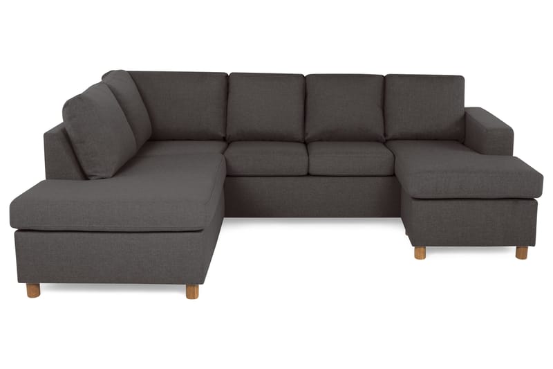 Crazy 4-sits Vänstervänd U-formad Small Soffa med Divan och Schäslong i Tyg - Mörkgrå - Möbler - Vardagsrum - Soffor - U-soffor