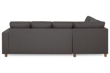 Crazy 4-sits Vänstervänd U-formad Small Soffa med Divan och Schäslong i Tyg - Mörkgrå - Möbler - Vardagsrum - Soffor - U-soffor