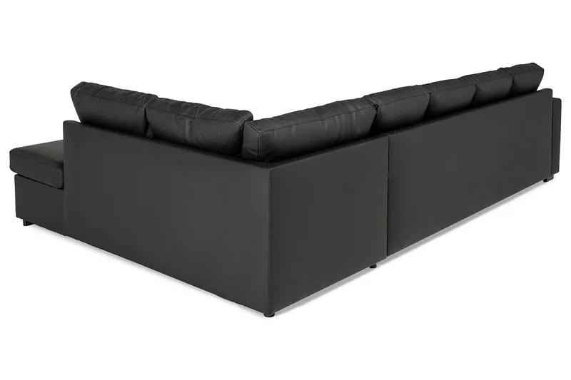 Crazy 5-sits Högervänd U-formad X-Large Soffa med Divan och Schäslong i Konstläder - Svart - Möbler - Vardagsrum - Soffor - Skinnsoffor