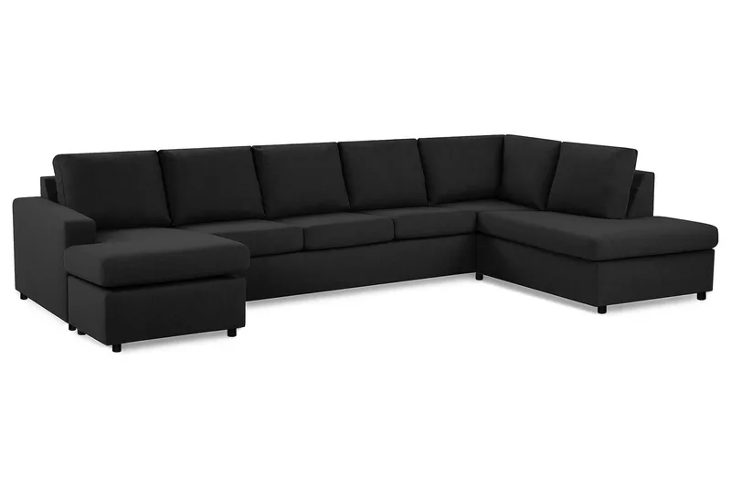Crazy 5-sits Högervänd U-formad X-Large Soffa med Divan och Schäslong i Tyg - Antracit - Möbler - Vardagsrum - Soffor - U-soffor