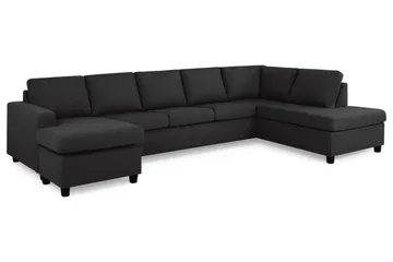 Crazy 5-sits Högervänd U-formad X-Large Soffa med Divan och Schäslong i Tyg - Antracit - Möbler - Vardagsrum - Soffor - U-soffor