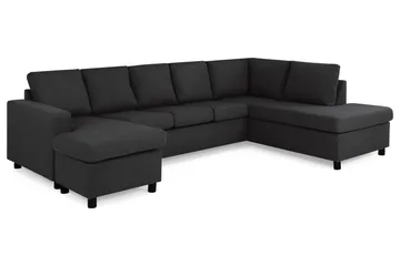Crazy 5-sits Högervänd U-formad X-Large Soffa med Divan och Schäslong i Tyg - Antracit - Möbler - Vardagsrum - Soffor - U-soffor