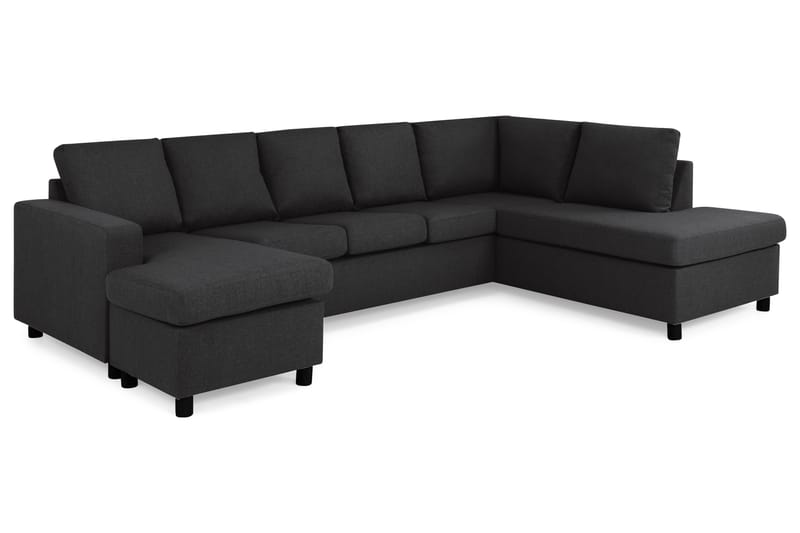Crazy 5-sits Högervänd U-formad X-Large Soffa med Divan och Schäslong i Tyg - Antracit - Möbler - Vardagsrum - Soffor - U-soffor