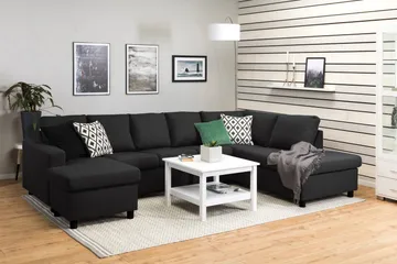 Crazy 5-sits Högervänd U-formad X-Large Soffa med Divan och Schäslong i Tyg - Antracit - Möbler - Vardagsrum - Soffor - U-soffor