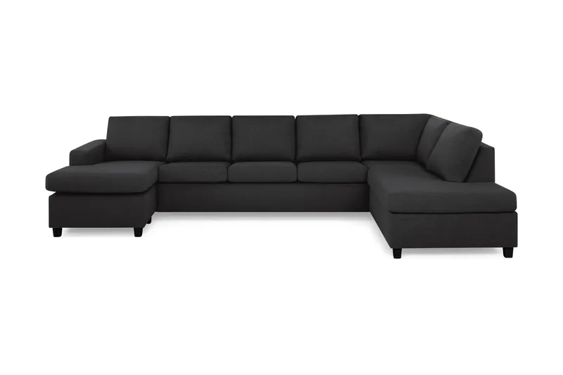 Crazy 5-sits Högervänd U-formad X-Large Soffa med Divan och Schäslong i Tyg, Antracit