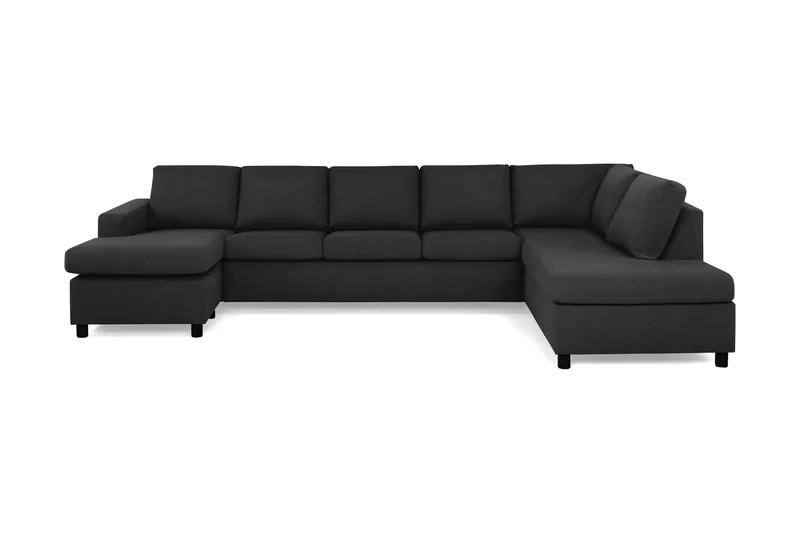 Crazy 5-sits Högervänd U-formad X-Large Soffa med Divan och Schäslong i Tyg - Antracit - Möbler - Vardagsrum - Soffor - U-soffor