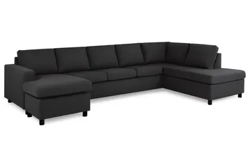 Crazy 5-sits Högervänd U-formad X-Large Soffa med Divan och Schäslong i Tyg - Antracit - Möbler - Vardagsrum - Soffor - U-soffor