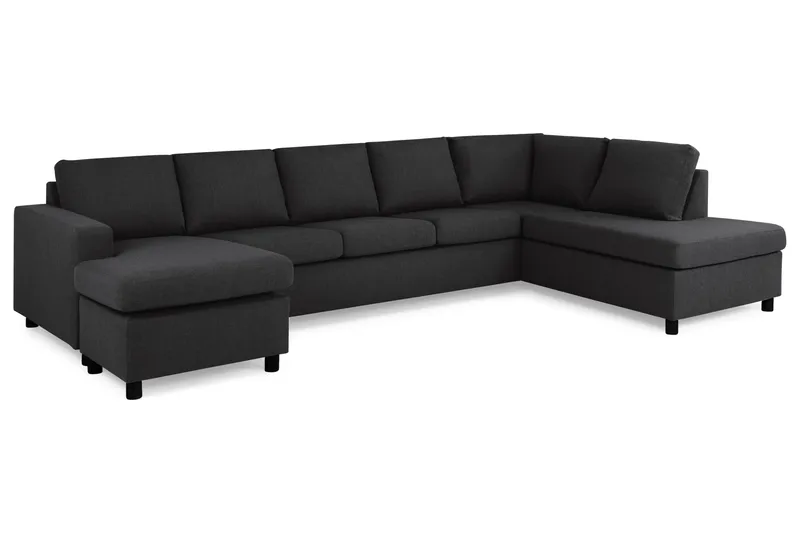 Crazy 5-sits Högervänd U-formad X-Large Soffa med Divan och Schäslong i Tyg - Antracit - Möbler - Vardagsrum - Soffor - U-soffor