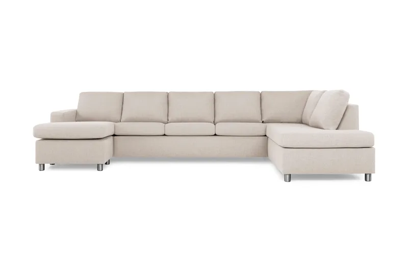 Crazy 5-sits Högervänd U-formad X-Large Soffa med Divan och Schäslong i Tyg - Beige - Möbler - Vardagsrum - Soffor - U-soffor