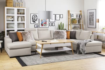 Crazy 5-sits Högervänd U-formad X-Large Soffa med Divan och Schäslong i Tyg - Beige - Möbler - Vardagsrum - Soffor - U-soffor